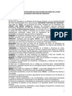 Minuta de Constitucion de Asociacion Sin Fines de Lucro