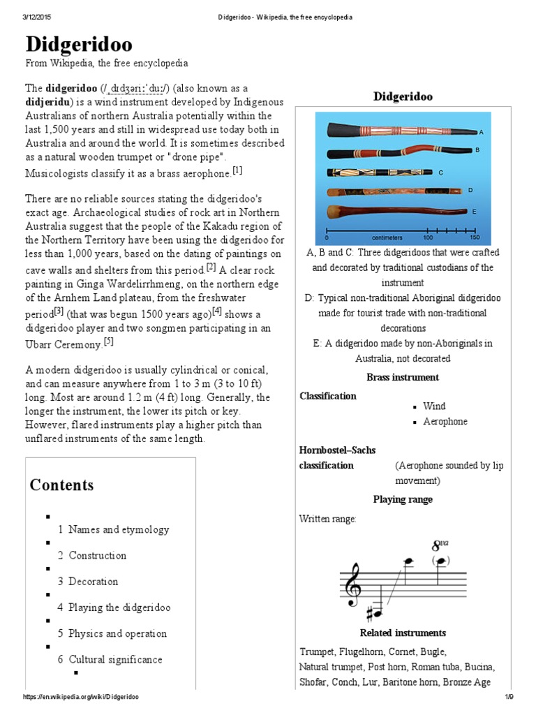 Didgeridoo Wikipedia, The Free Encyclopedia PDF Entertainment