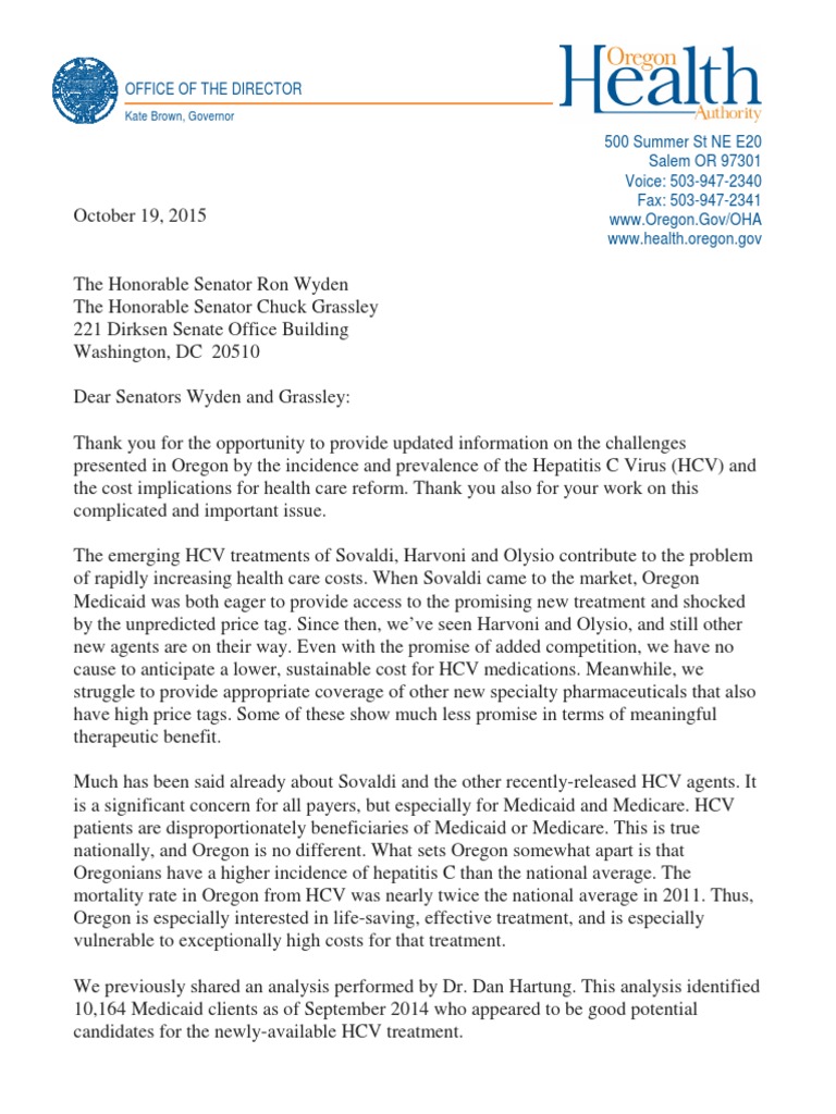 10 Letters From State Medicaid Programs Medicaid Food And Drug