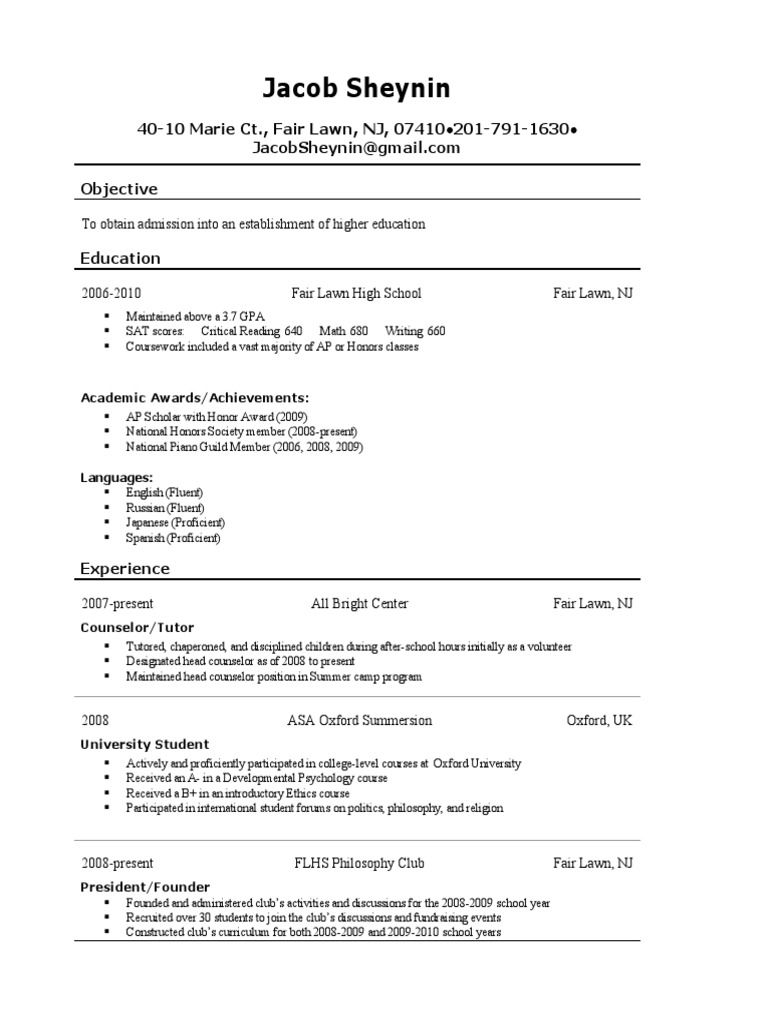 Jake Resume PDF Advanced Placement - 1681012450