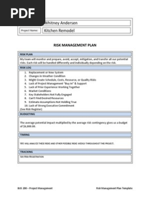 risk management plan