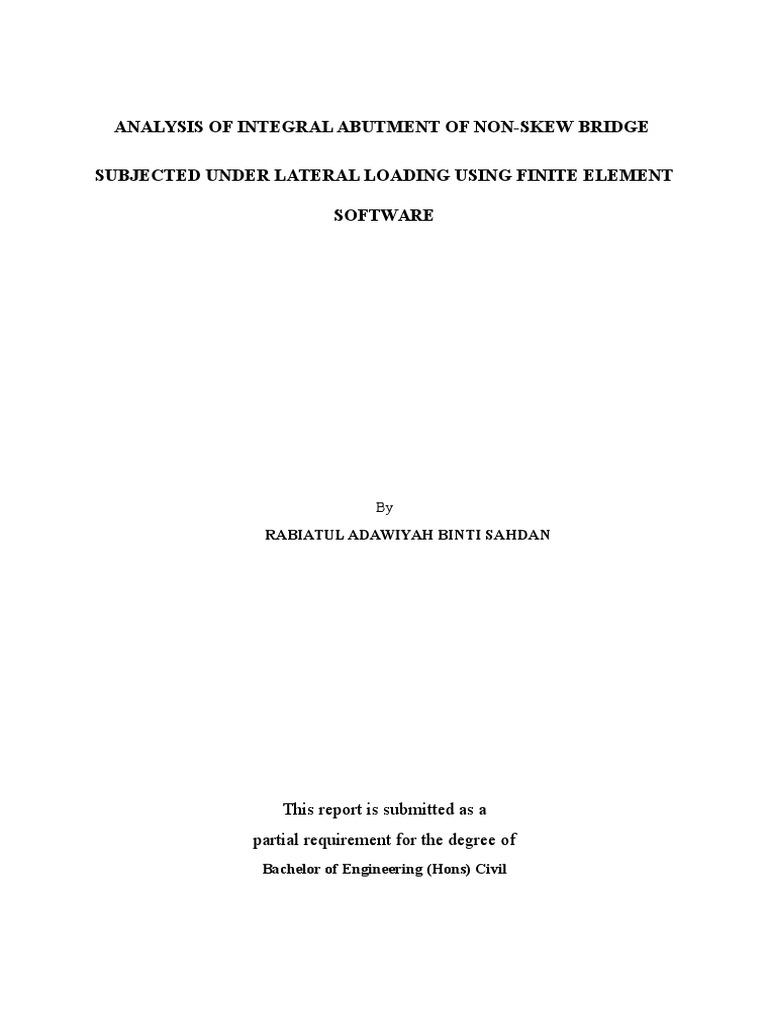 Integral Abutment Bridge Analysis | PDF | Bending | Stress (Mechanics)
