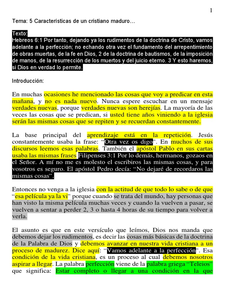 5 Características de Un Cristiano Maduro | Cristo (título) | Oración