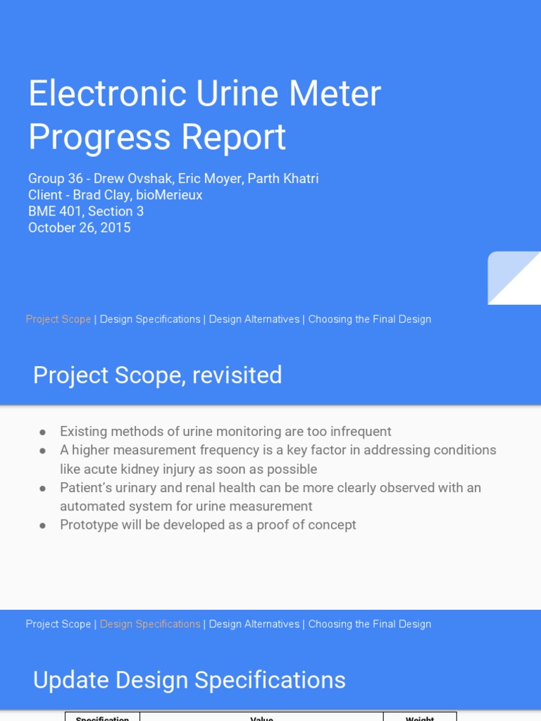 Electronic Urine Meter Progress Report | PDF | Ultrasound | Flow ...