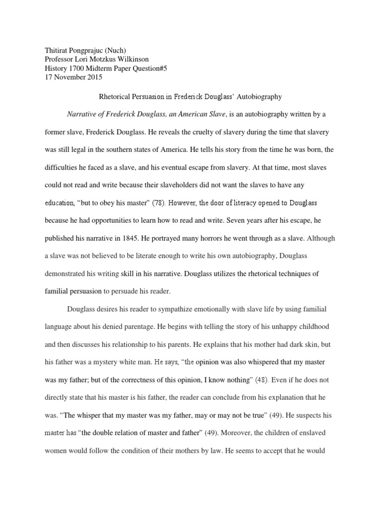 frederick douglass 5 paragraph essay