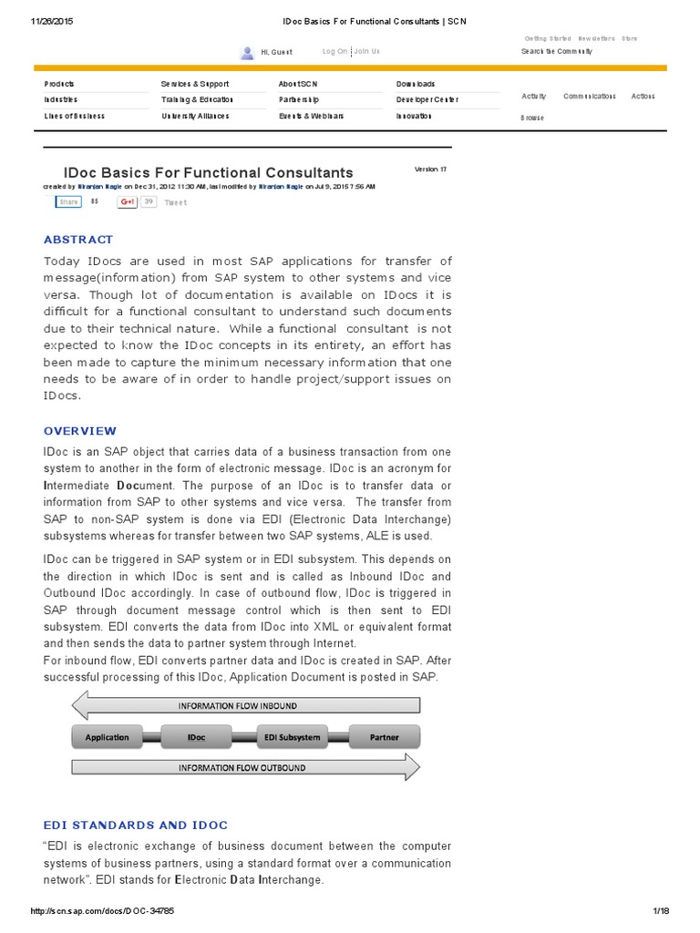 IDoc Essentials for Functional Consultants | PDF | Electronic Data ...