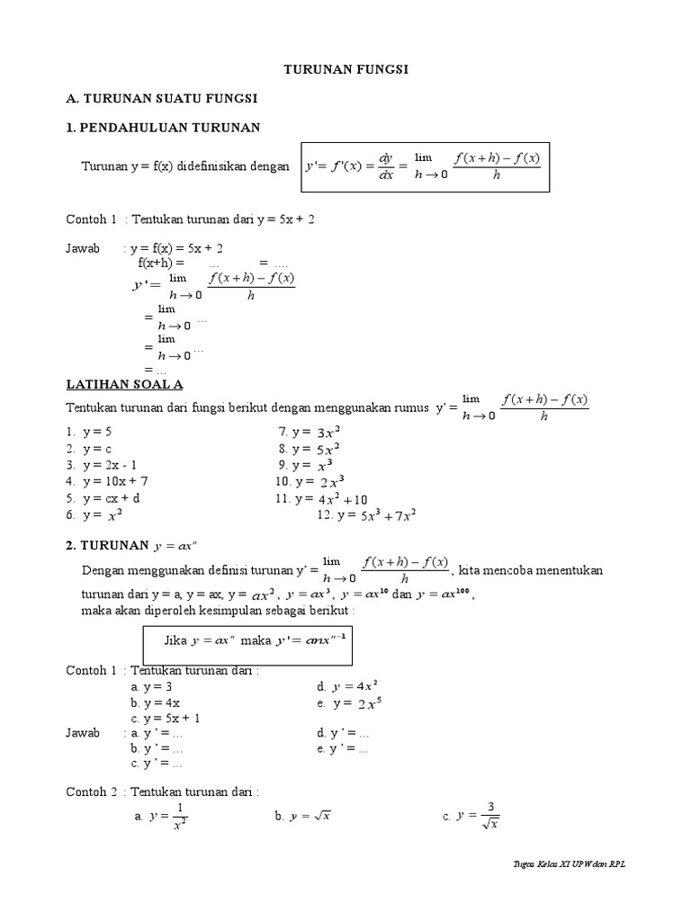 Turunan Fungsi Pdf