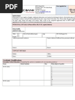 DFCC Bank Application Form Guide | PDF | Educational Stages