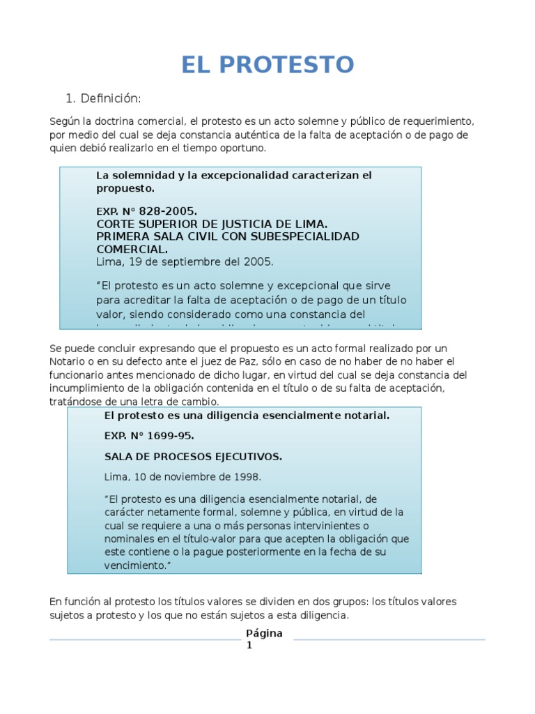 Definición y Proceso del Protesto Notarial | PDF | Pagaré | Pagos