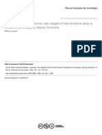 Besnard Philippe, L'anomie, Ses Usages Et Ses Fonctions Dans La Discipline Sociologique Depuis Durkheim Por Rémi Lenoir