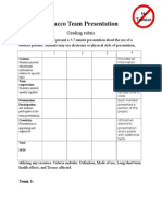 Tobacco Team Presentation Rubric