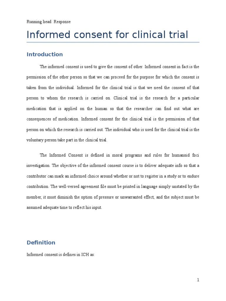 Informed Consent For Clinical Trial | Download Free PDF | Informed ...