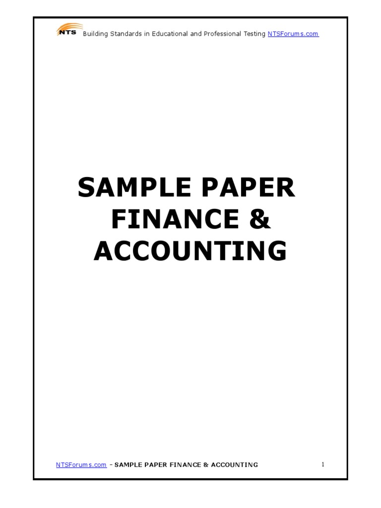 Finance & Accounting Sample Paper | PDF | Fish | Insurance