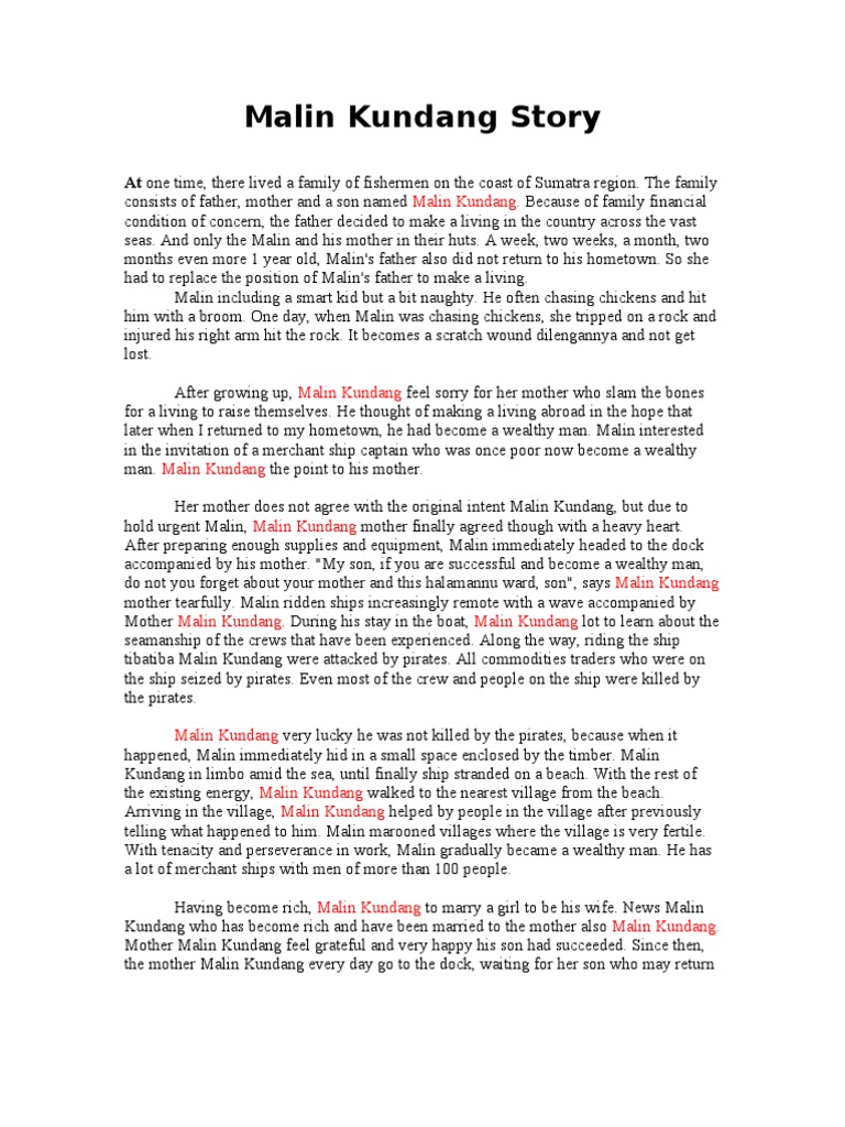 Malin Kundang Story Piracy