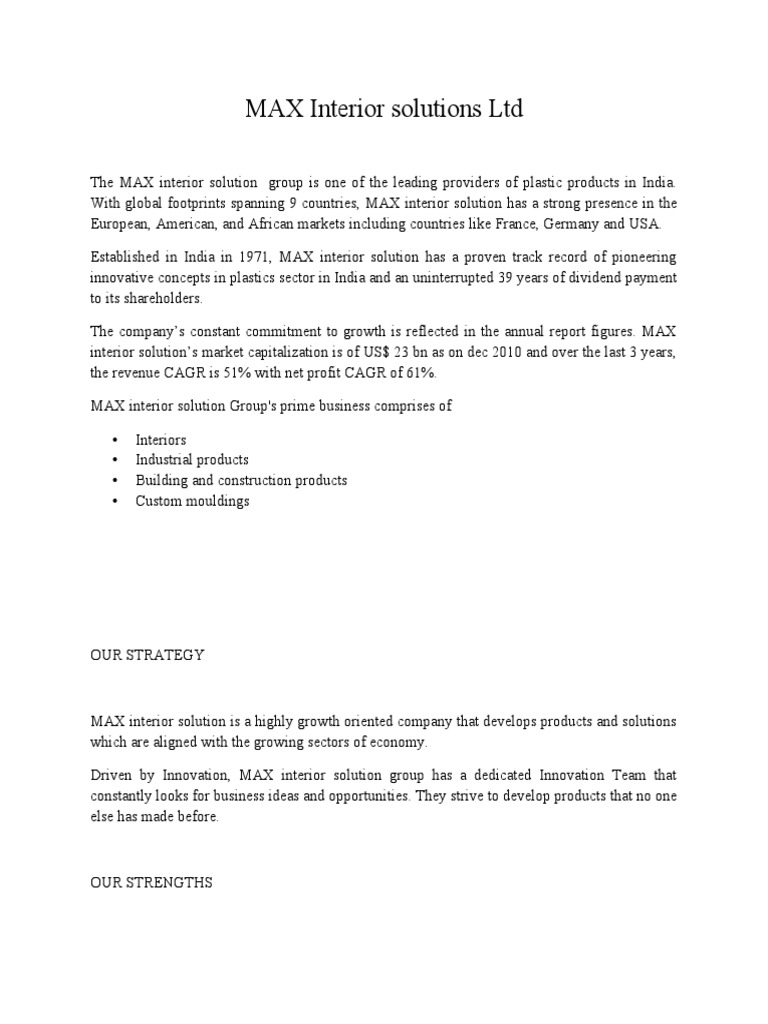 Max Interior Solutions Ltd Main