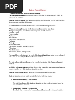 Business Financial Services