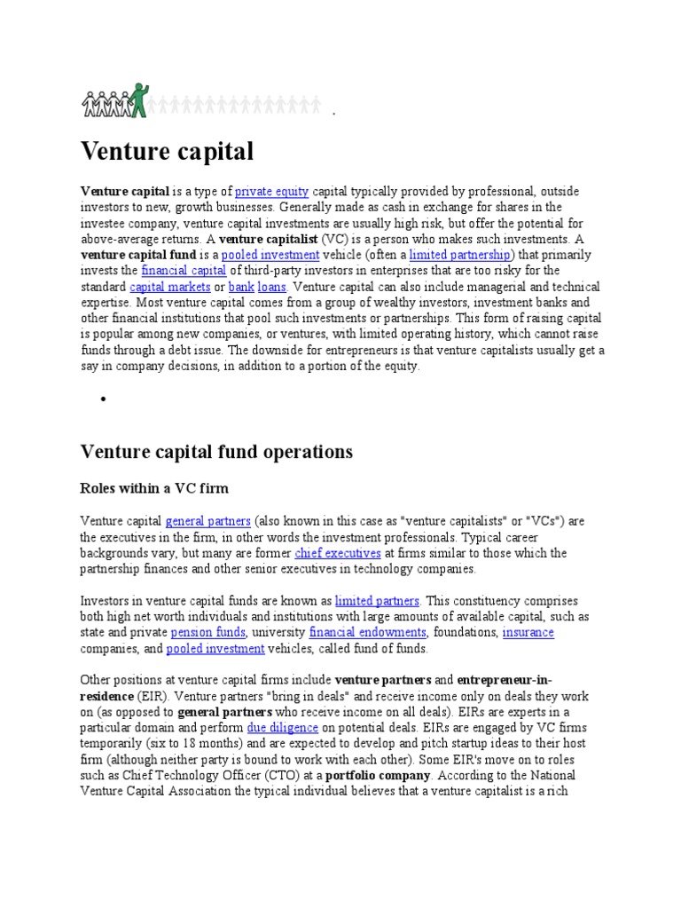 Venture Capitalist Firm | PDF | Corporate Finance | Venture Capital