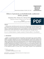 Effects of Precursors On Hydrothermally Synthesized SrTiO3 Powders