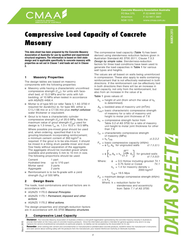 Compressive Load Capacity of Concrete Masonry | PDF | Masonry | Mortar ...