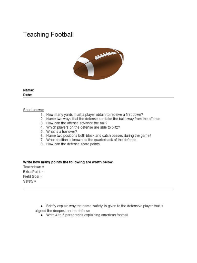 Basics of Teaching Football Rules | PDF