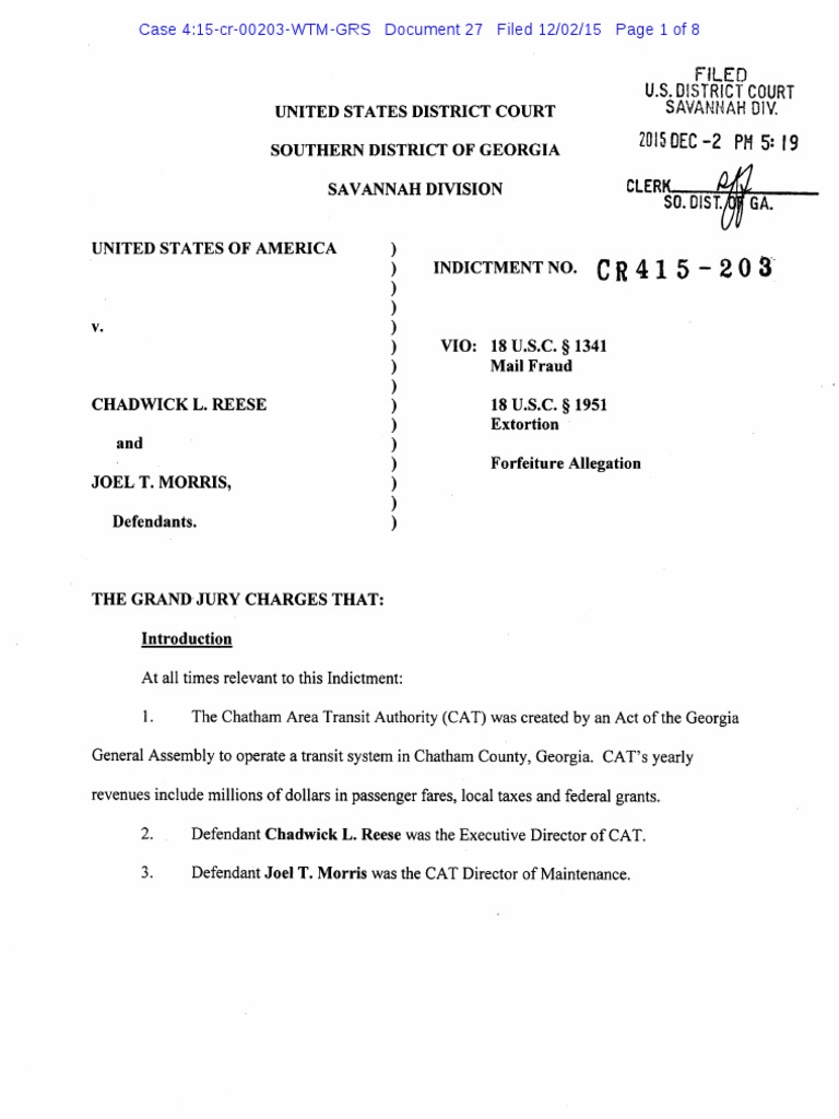 Federal Case Indictments PDF Bribery Indictment