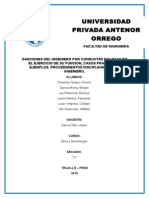 Sanciones Del Ingeniero Por Conductas Golosas en El Ejercicio de Su Funcion