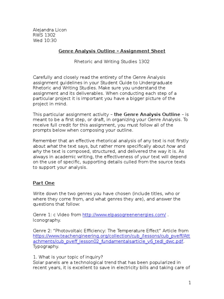 Alicon7-Genre Analysisrws1302 | PDF | Photovoltaics | Genre