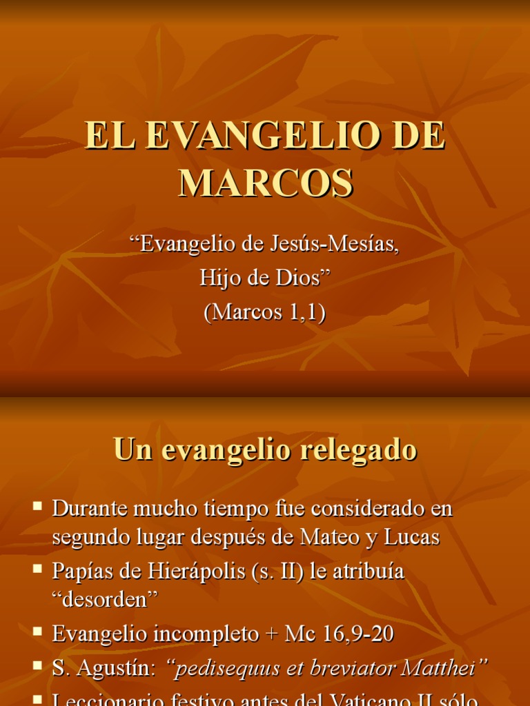 Análisis del Evangelio de Marcos | PDF | Evangelios | San Pedro