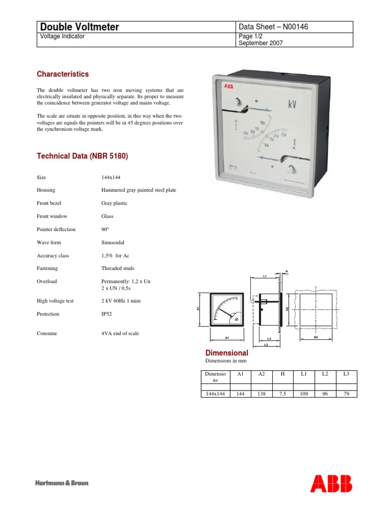 Double Voltmeter: Characteristics | PDF