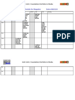 Production Schedule For Magazine Dates:08/03/10: Unit G321: Foundation Portfolio in Media