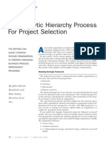 WP Analytic Hierarchy Process Project Selection