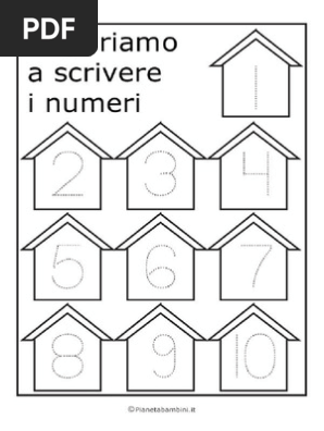 Schede Imparare Scrivere Numeri