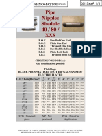 Pipe Nipples Shedule 40 / 80 / XXS: O.D / Length