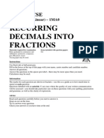 93 Recurring Decimals Into Fractions