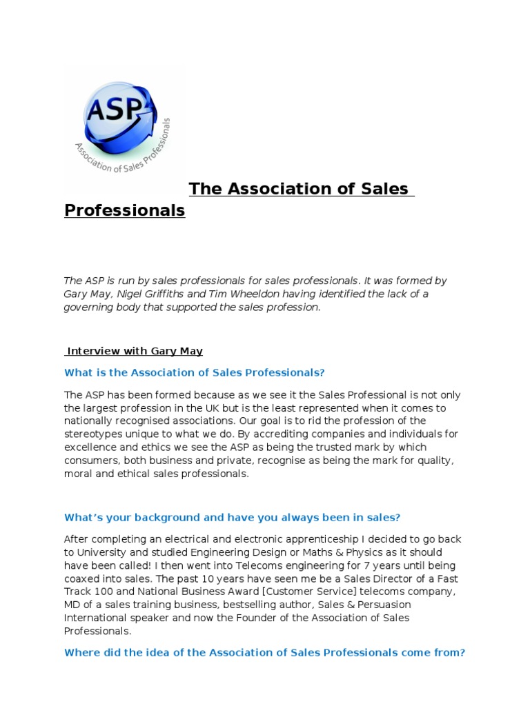 Elevating Sales Standards with ASP | PDF | Sales | Psychology