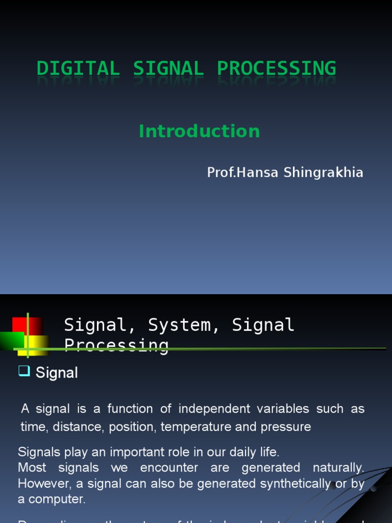 digital signal processing slides Circuit Diagram