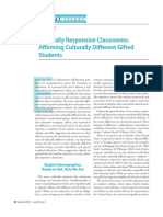 Culturally Responsive Classrooms - Affirming Culturally Different Gifted Students 1