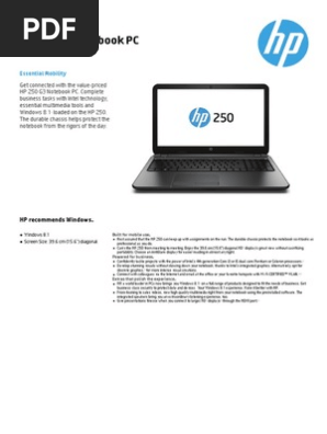 Hp 250 G3 Notebook Pc Datasheet Laptop Bios