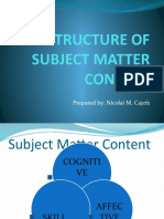 The Structure of Subject Matter Content