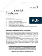 Attitudes and Job Satisfaction: Summary and Implications For Managers