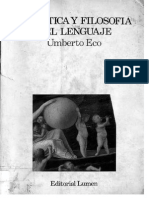 Eco, Umberto; Semiótica y Filosofía Del Lenguaje