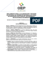 Reglamento para la Elaboracíon y Difusión de Encuestas