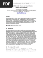 Analytic Hierarchy Process and Expert Choice