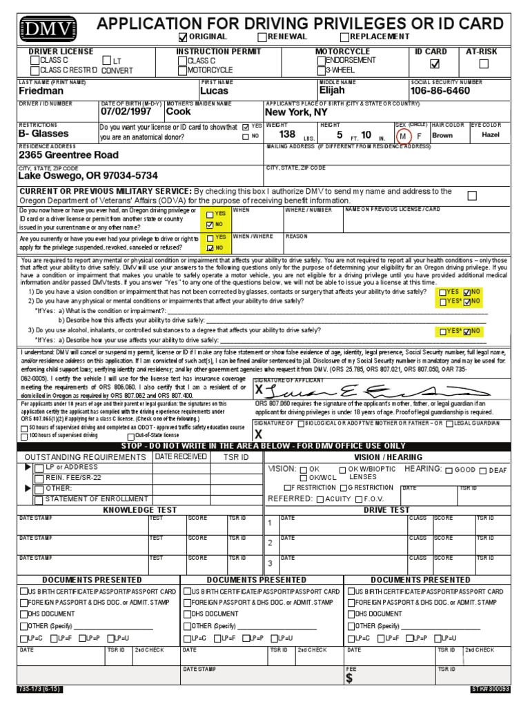 Oregon DMV Driver's Manual Department Of Motor Vehicles Traffic