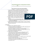 Interpretive Planning Worksheet - Ipw
