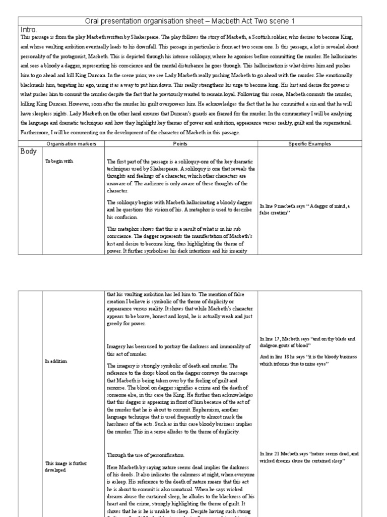 IOC Notes Macbeth | PDF | Macbeth | Witchcraft