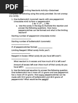 10 - limiting reaction candy activity updated
