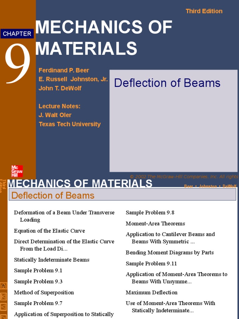 9 Beam Deflection-Mechanics of Materials | PDF | Bending | Beam (Structure)