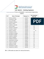 In-House OJT: Batch-1 Existing Engineers: Final Assessment Test On 10/10/2015: General Plus Engineering English