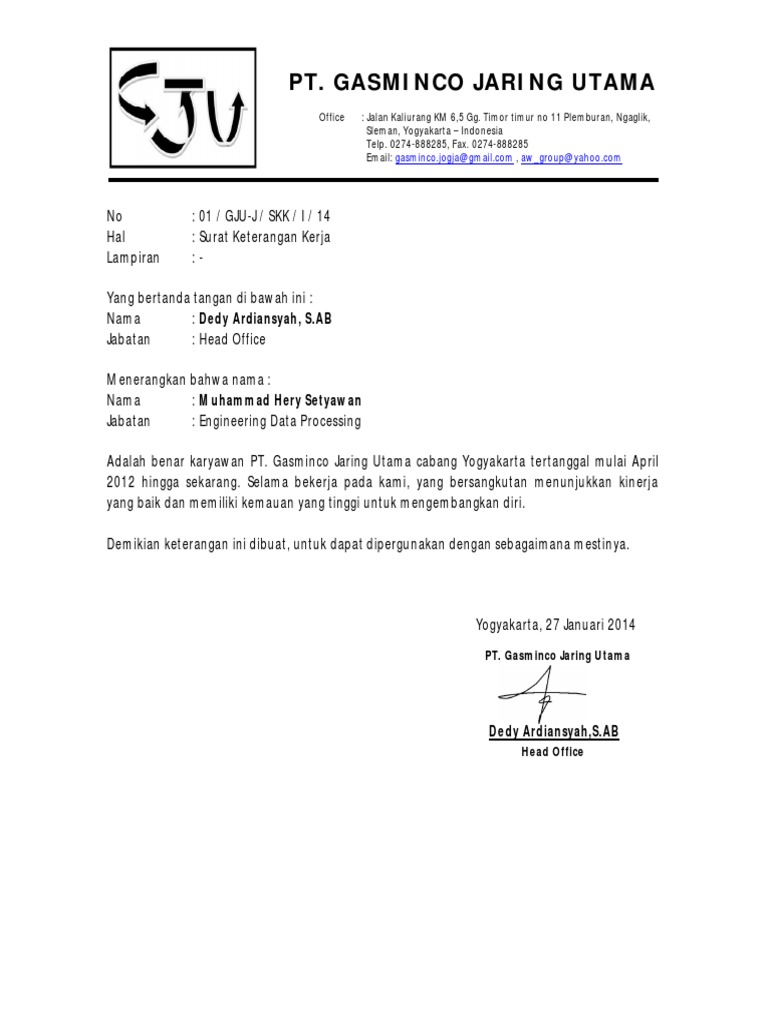 surat keterangan kerja pdf surat keterangan kerja pdf